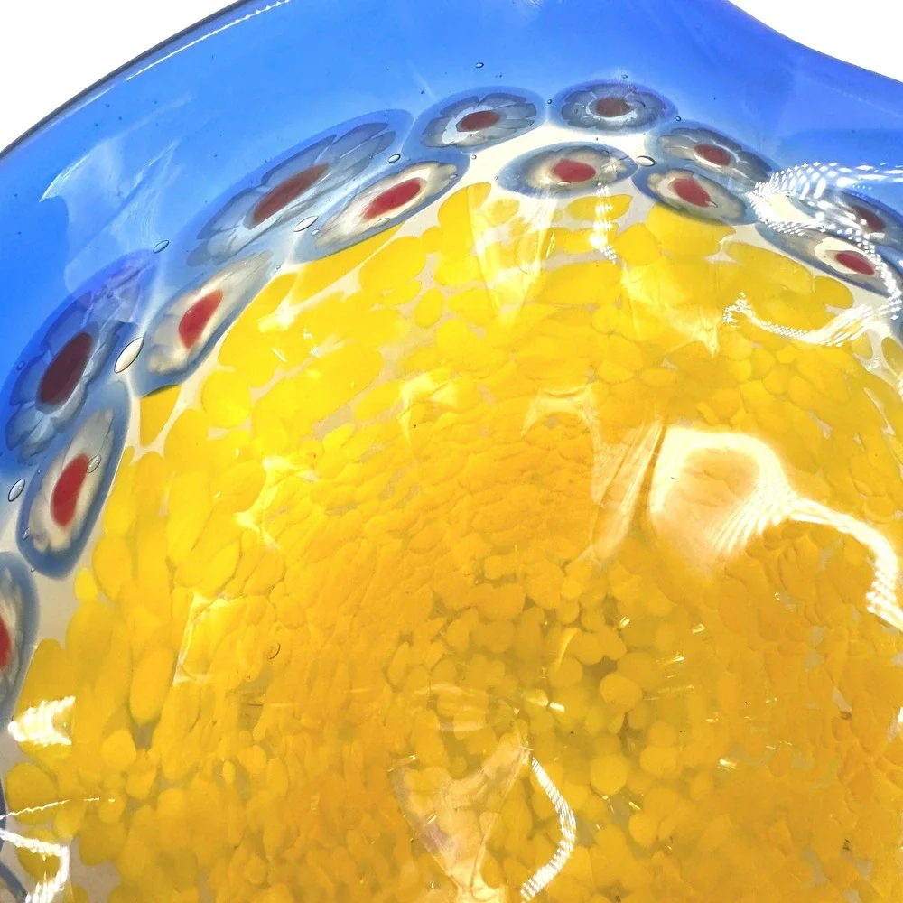 Murano Style Art Glass Footed Bowl 12